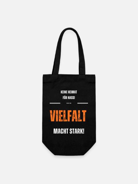 Keine Heimat für Hass. Vielfalt macht stark! - Geschenkbeutel für Flaschen - Schwarz