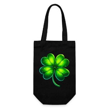 Trèfle à quatre feuilles - Sac à bouteille - noir - Devant