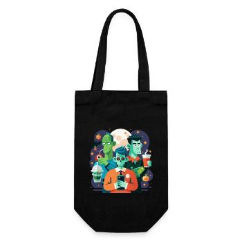 Klassische Monster mit einem lustigen Twist - Geschenkbeutel für Flaschen - Schwarz - Vorne