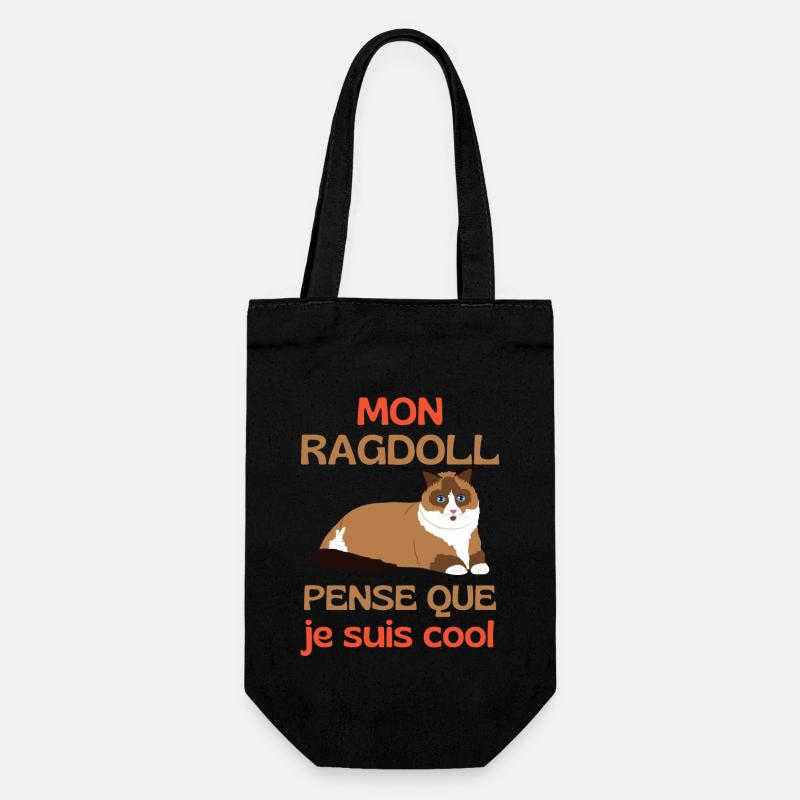 Chat mignon Ragdoll - Sac à bouteille - noir