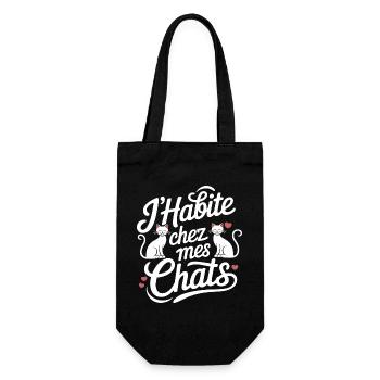J'habite chez mes chats - Sac à bouteille - noir - Devant
