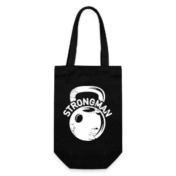 kettlebell strongman Fitness Gewichte Symbol icon - Geschenkbeutel für Flaschen - Schwarz - Vorne