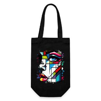 Women girl power design art female feminism symbol - Gift Bag for Bottles - black - Front