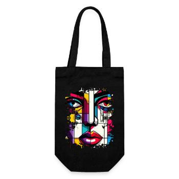 Women girl power design art female feminism symbol - Gift Bag for Bottles - black - Front