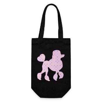 Poniche Pois Rose Chiens Fan Points Chiens Amour Coeur - Sac à bouteille - noir - Devant
