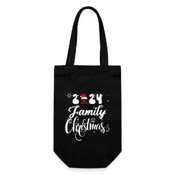 2024 family Christmas - Gift Bag for Bottles - black - Front