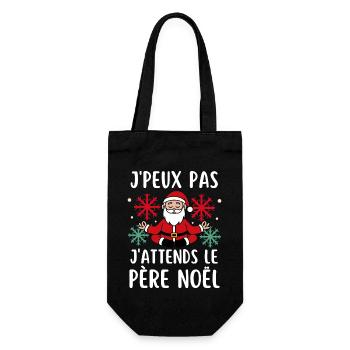 Je peux pas j attends le père Noël - Sac à bouteille - noir - Devant