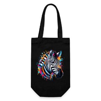 Zebra - Geschenkbeutel für Flaschen - Schwarz - Vorne
