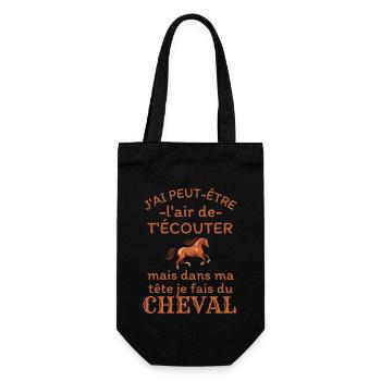 Humour Cheval cavalier cavalière - Sac à bouteille - noir - Devant