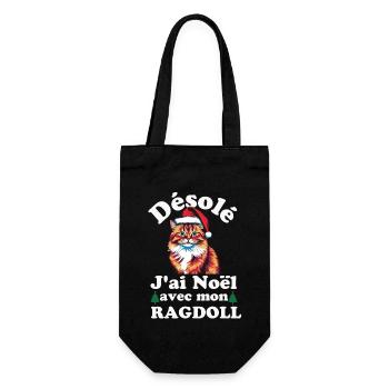 Désolé j ai Noël avec mon chat RAGDOLL - Sac à bouteille - noir - Devant