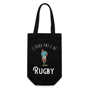 J’peux pas j’ai rugby - idée cadeau - Sac à bouteille - noir - Devant
