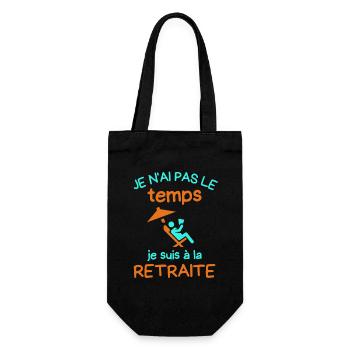 J ai pas le temps j ai retraite - Sac à bouteille - noir - Devant