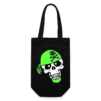Chapeau de pirate crâne squelette tête de mort Halloween - Sac à bouteille - noir - Devant