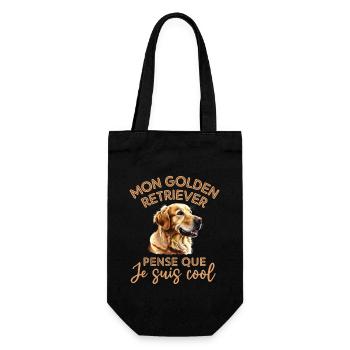 Mon chien Golden retriever pense que je suis cool - Sac à bouteille - noir - Devant
