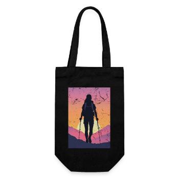 hiking hiker - Gift Bag for Bottles - black - Front
