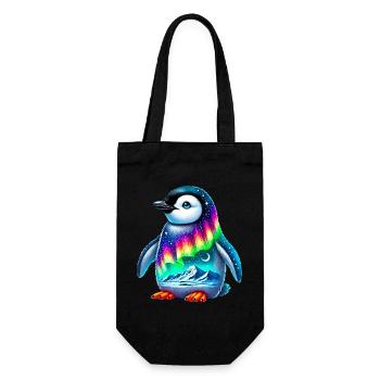 Pinguin - Geschenkbeutel für Flaschen - Schwarz - Vorne