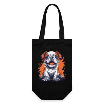 English Bulldog Puppy Funny Dog Dogs - Gift Bag for Bottles - black - Front