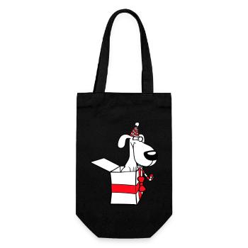 Chien Anniversaire Cadeau Fête Chapeau Célébrer Crapaud - Sac à bouteille - noir - Devant