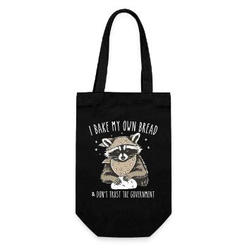 Funny Raccoon - I Bake My Own Bread - Gift Bag for Bottles - black - Front