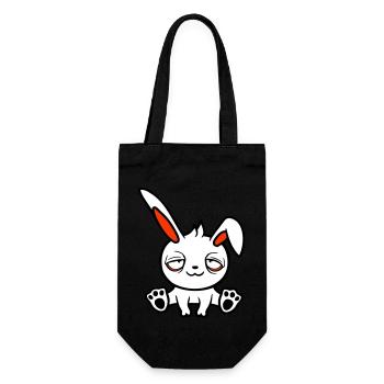 Bunny Tired Confused Relaxed Red Dark Circles Chill - Gift Bag for Bottles - black - Front