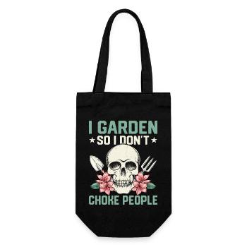 I Garden So I Don't Choke People Botanical Gardeni - Gift Bag for Bottles - black - Front