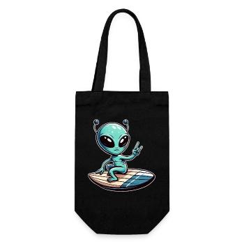 Alien Alien UFO Surfer Beach Summer Urla - Gift Bag for Bottles - black - Front
