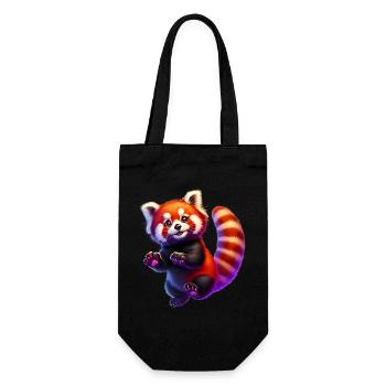 Kleiner Panda - Geschenkbeutel für Flaschen - Schwarz - Vorne
