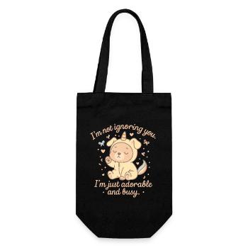 Cute unicorn puppy with naughty saying - Gift Bag for Bottles - black - Front