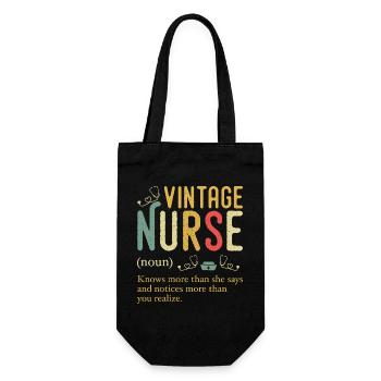 Vintage Nurse Definition Funny Registered Nursing - Sac à bouteille - noir - Devant