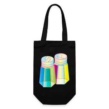 Salz & Pfeffer im Prisma-Glas – Farbenfrohe Würze - Geschenkbeutel für Flaschen - Schwarz - Vorne