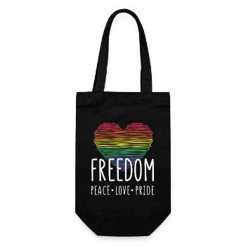 LGBT Pride Month - Freedom. Peace - Love - Pride - Gift Bag for Bottles - black - Front