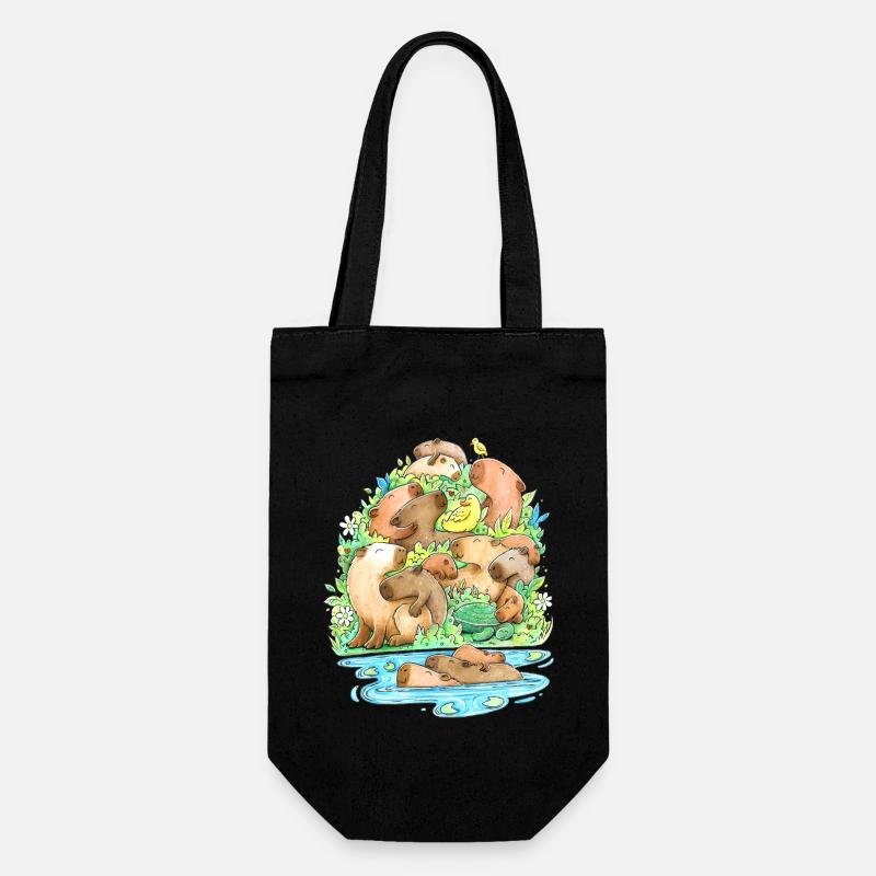 Capybara - Geschenkbeutel für Flaschen - Schwarz