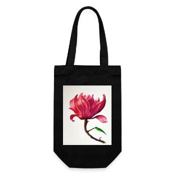 Magnolie - Geschenkbeutel für Flaschen - Schwarz - Vorne