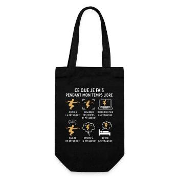 Jouer la pétanque cadeau bouliste - Sac à bouteille - noir - Devant