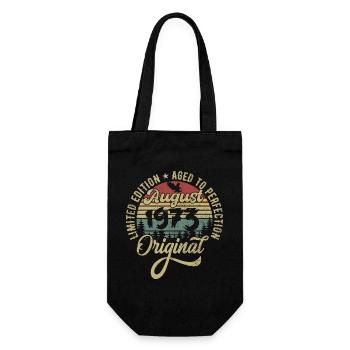August 1973 Birthday present August 1973 August - Gift Bag for Bottles - black - Front