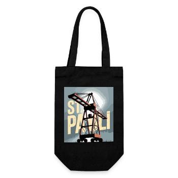 St. Pauli, Hambourg, Port, Port, Grue, Nostalgie - Sac à bouteille - noir - Devant