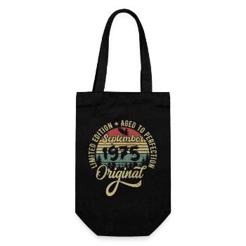 50th birthday September 1975 - 50 years old - Gift Bag for Bottles - black - Front