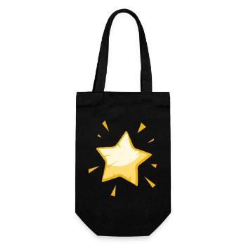 Shining Cartoon Star – Cheerful Golden Design - Gift Bag for Bottles - black - Front