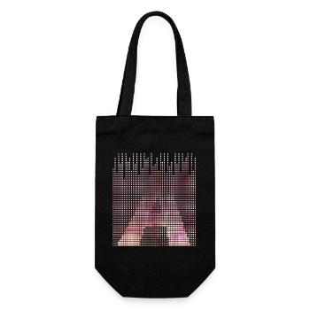 Abstract Geometry Letter A, Name of Bu in Pink - Gift Bag for Bottles - black - Front