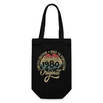 oktober 1980 Jahrestag oktober 1980 oktober - Geschenkbeutel für Flaschen - Schwarz - Vorne