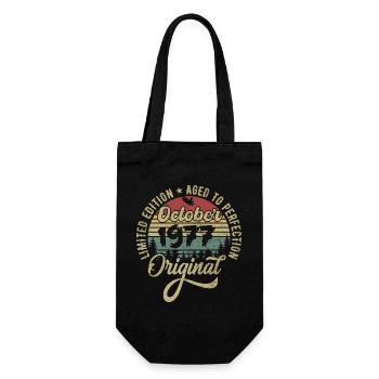 october 1977 anniversary october 1977 october - Gift Bag for Bottles - black - Front