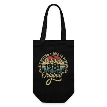 oktober 1981 Jahrestag oktober 1981 oktober - Geschenkbeutel für Flaschen - Schwarz - Vorne
