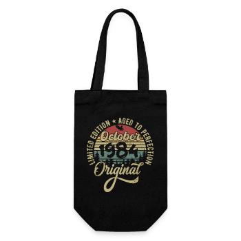 oktober 1984 Jahrestag oktober 1984 oktober - Geschenkbeutel für Flaschen - Schwarz - Vorne