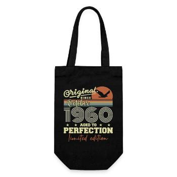 1960 Oktober 1960 Jubiläum Oktober 1960 - Geschenkbeutel für Flaschen - Schwarz - Vorne