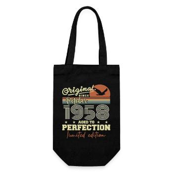 1958 October 1958 Birthday October 1958 - Gift Bag for Bottles - black - Front