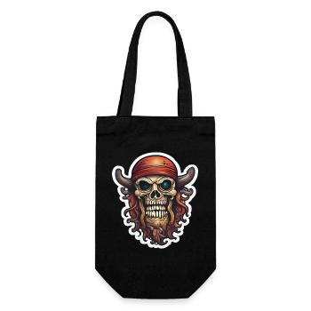 Pirate Skull with Heroic Chimera - Gift Bag for Bottles - black - Front