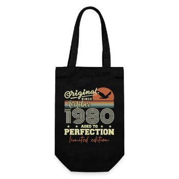 1980 October 1980 Anniversary October 1980 - Gift Bag for Bottles - black - Front