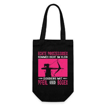 Bogenschießen Geschenke Bogenschützin Bogensport - Geschenkbeutel für Flaschen - Schwarz - Vorne