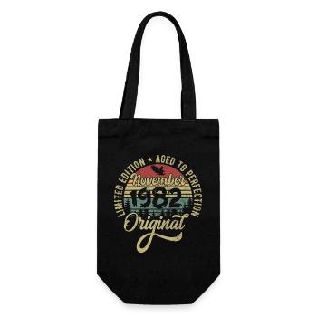 November 1982 Anniversary Gift November 1982 - Gift Bag for Bottles - black - Front