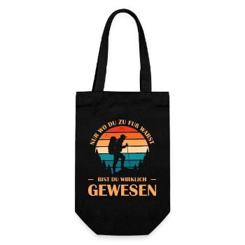 Hiking Sayings Hiker Hiking Outfits - Gift Bag for Bottles - black - Front